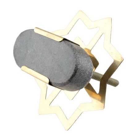 Grey Oval Golden Stone Dresser Knobs